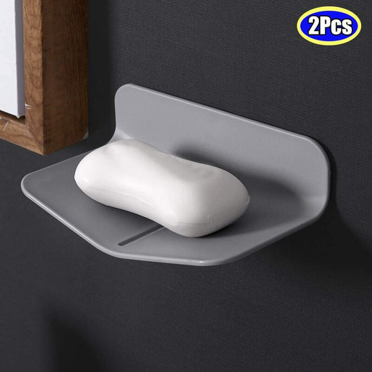 Bette Rubber Soap Dish without Drilling Self-Draining Soap Disc for Bathroom Soap Saver the (gray)