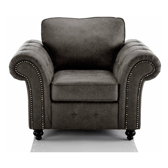Oakland Faux Leather Armchair Black - Black