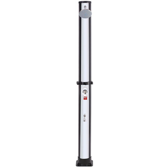 Beneffito - iguazu- Outdoor shower - Solar energy - Silver and Black - With foot wash - 35L tank - Silver Black