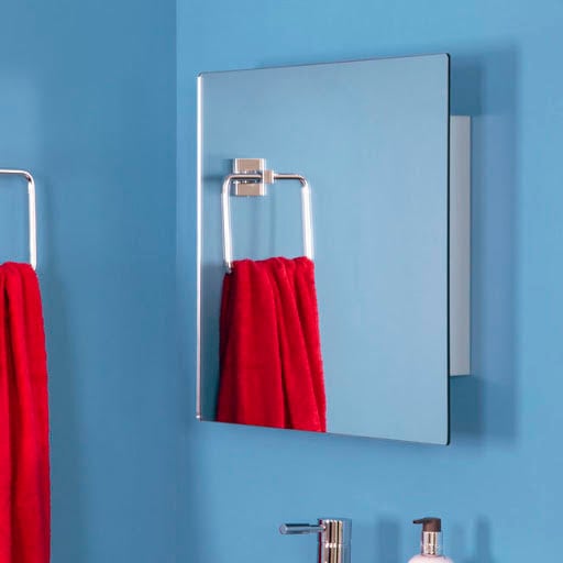 Croydex Dart Single Door Stainless Steel Mirror Cabinet 450 x 450mm - WC450505