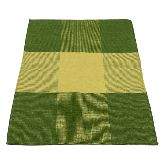 Blasko Elegant Original Authentic Wool/Cotton Green/Yellow Rug