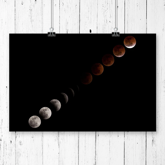 'Blood Moon Space Lunar Eclipse' Graphic Art