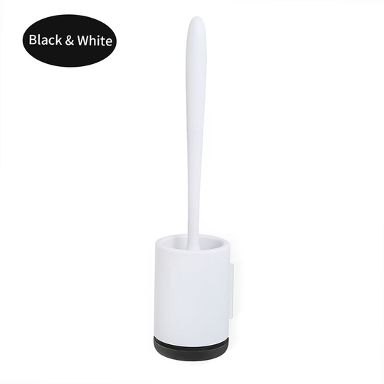 Wall Mounted Toilet Brush and Holder Set Toilet Bowl Brush Bathroom Hollow Suspension Drainage Holder Toilet Soft Cleaning Brush Kit with