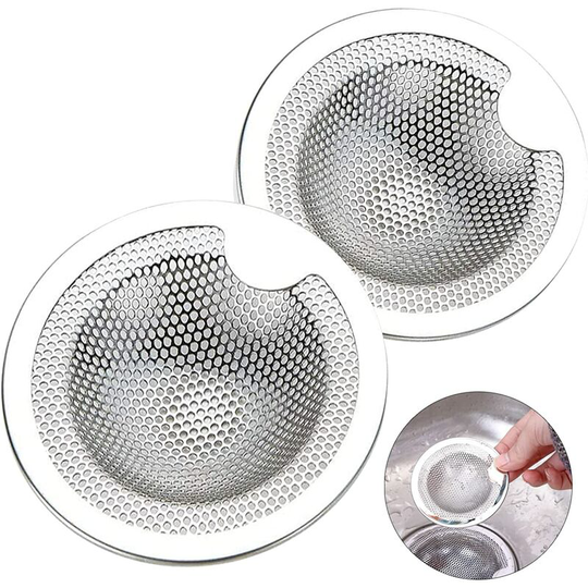 2PCS Stainless Steel Sink Strainer Kitchen Sink Strainer inox Drain Strainer Sink Strainer Kitchen Sink Grid for Kitchen Sink, Bathroom, Wash Basin,