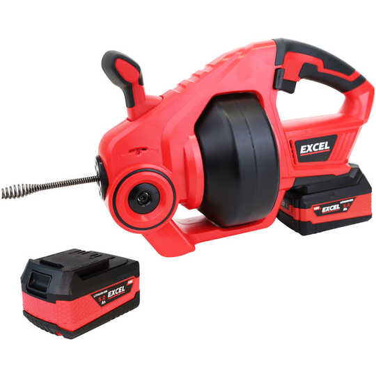 18V Cordless Drain Cleaner with 2 x 5.0Ah Batteries:18V - Excel