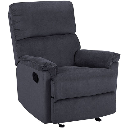 Beliani - Modern Fabric Armchair Dark Grey Polyester Upholstery with Footrest Everton - Grey