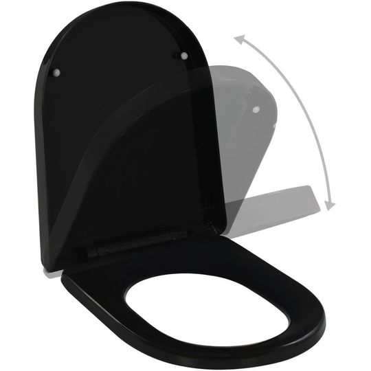 Soft-close Toilet Seat with Quick-release Design Black VD06394 - Hommoo