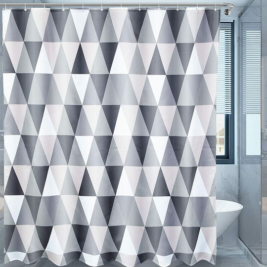 Shower Curtain Bathroom Mildew Proof Curtain Polyester Fabric Heavy Hem Bathtub Curtain with 12 Curtain Rings Hooks 180x200cm