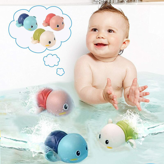 Baby Bath Toys-Wind up Turtle Bathtub Toys,Toy for babies 6-12 months Floating Swimming Turtles for Boys Girls,Baby Shower Bathtime Fun Pool Toys for