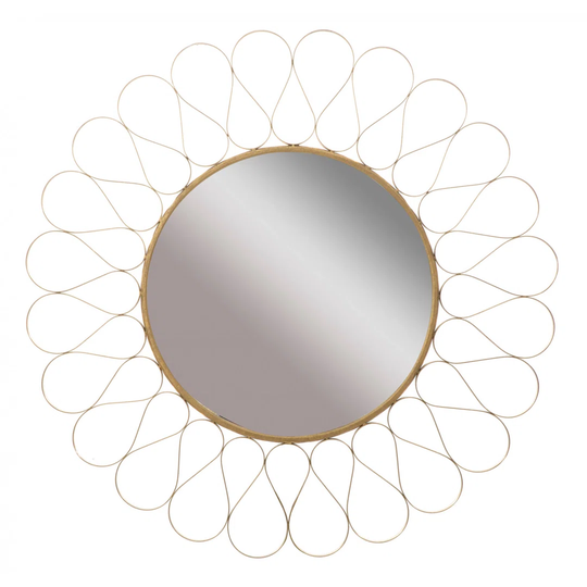 Zakai Round Metal Framed Wall Mounted Accent in Gold