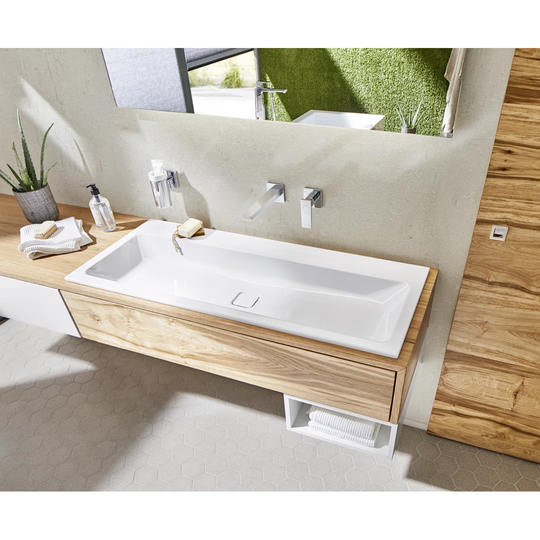Manhattan Steel Enamel Rectangular Inset Bathroom Sink