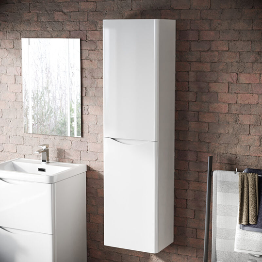 Bathroom Wall Hung Cupboard Cabinet Vanity Storage White | Lyndon