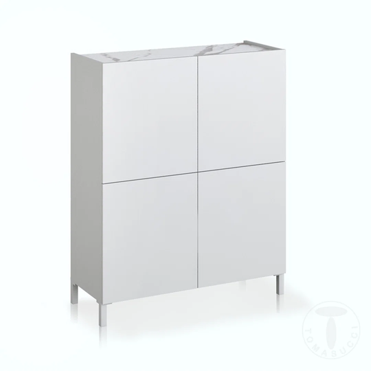 Solid Wood 4 - Door Square Cabinet
