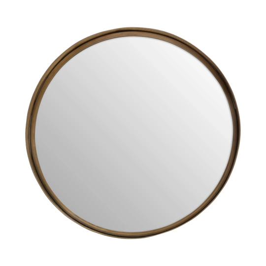 Rarden Round Metal Framed Wall Mounted Accent Mirror in Gold