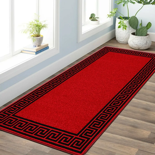 Gagliano Hand-Knotted Red/Black Outdoor Rug