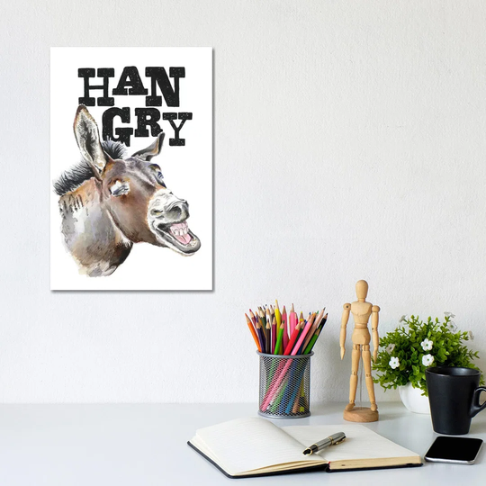 Hangry Donkey by Heather Perry - Wrapped Canvas Painting