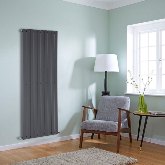 NRG - Anthracite Flat Panel Radiator Designer Column Bathroom Central Heating Single 1600x680mm
