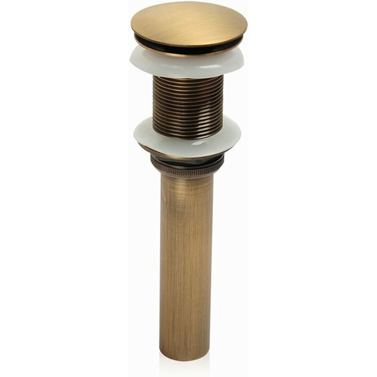 One-slot Basin Sink Faucet Push Pop-Up Click Clack Maker Stopper Stopper Without Overflow Made (Antique Brass)