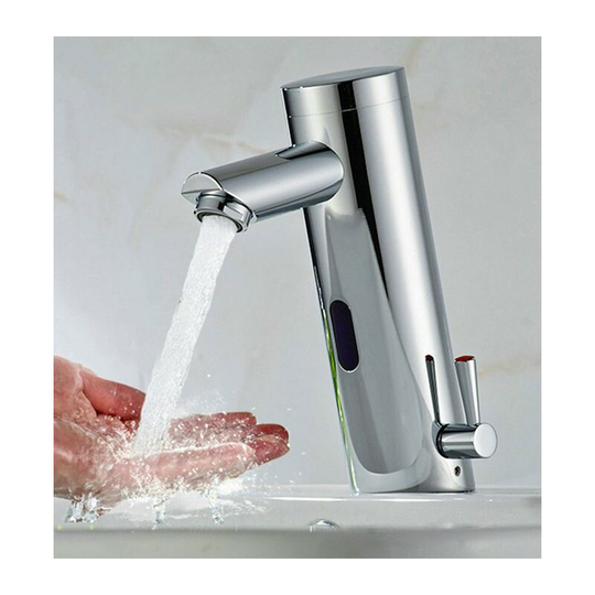 Perlerare - Automatic Infrared Basin Mixer Tap ir Sensing Single Hole Cold and Hot Water Aerator Brass Chrome for Bathroom