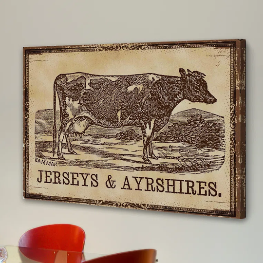 Cows Jerseys - Wrapped Canvas Advertisement Print