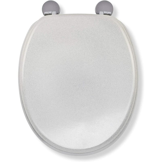 Flexi-Fix Quartz Top & Bottom Fix Toilet Seat, White - Croydex