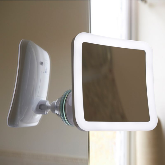 Auraglow - Wireless Illuminated 10X Magnifying Shaving Makeup Beauty Bathroom Mirror with led Light & Locking Suction Cup