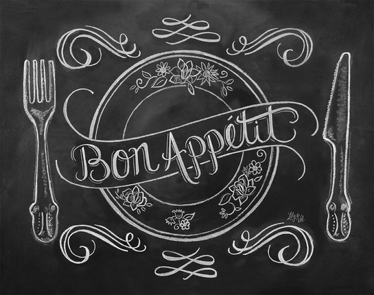 Lilly & Val 'Bon Appetit' Textual Art