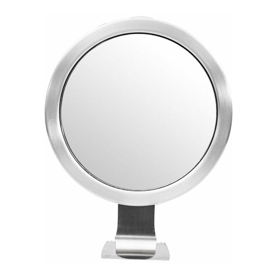 Fogless Shower Mirror with 3 Strong Suction Cups and Shaving Hooks, Anti-Fog and Shatterproof, Small Bathroom Mirror 15 x 15cm