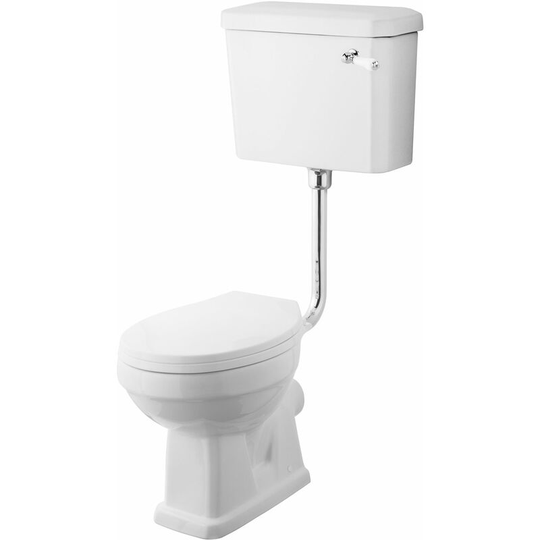 Nuie - Carlton Low Level Toilet with Lever Cistern and Flushpipe Excluding Seat