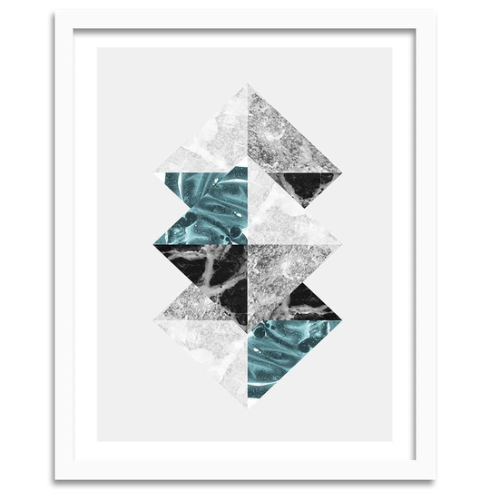 'Abstract Squares' - Picture Frame Graphic Art Print on Paper
