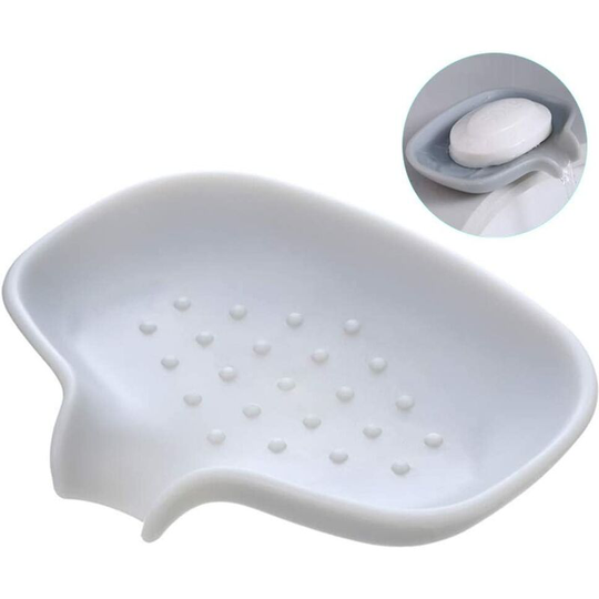 Ilovemilan - Silicone Soap Dish with Drainer, Self-Draining Soap Dish, Soap Holder for Bathroom, Shower, Kitchen Sink, Tray to Keep Soap Dry and