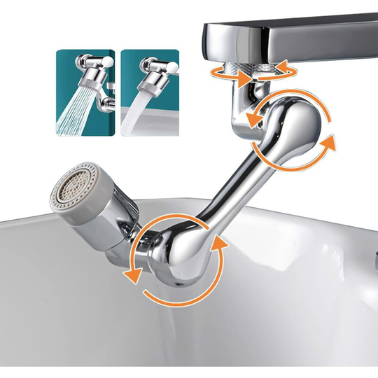 Universal Swivel Faucet Extender, 1080° Large Angle Splashproof Faucet Filter Faucet Swivel Aerator, Kitchen Faucet Extender, High Flow Dual Function