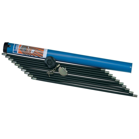 53856 9M Polypropylene Drain Rod Set in Case (13 Piece) - Draper