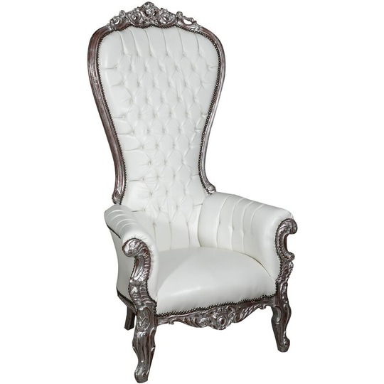 Louis xiv french style solid beech wood made throne style armchair
