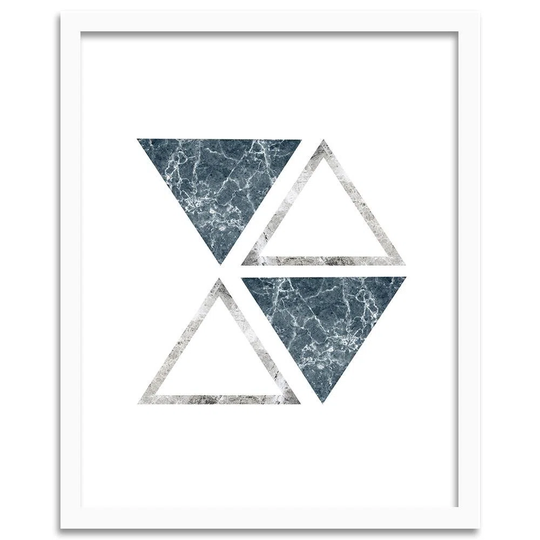 'Abstract Marble Triangles' - Picture Frame Graphic Art Print on Paper