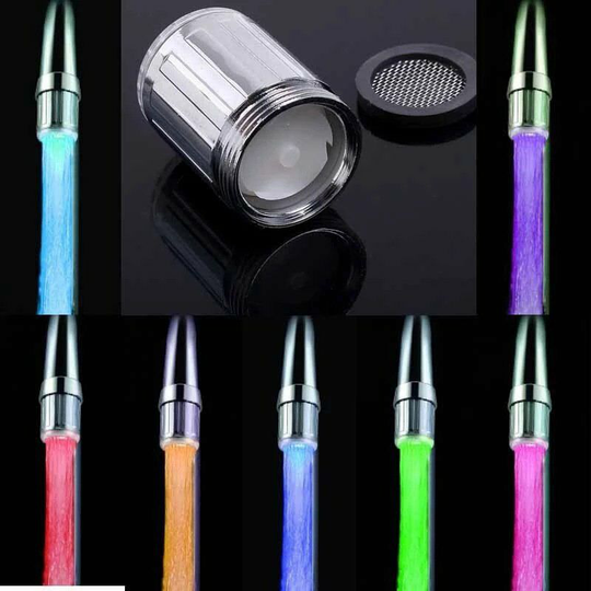 Perlerare - Colorido grifo de agua LED,7 Colors Changing Water Faucet led Lighted Faucet Tap Nozzle(2 Pack)