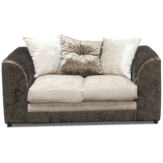 Bella 2 Seater Crushed Velvet Sofa - Brown & Mink