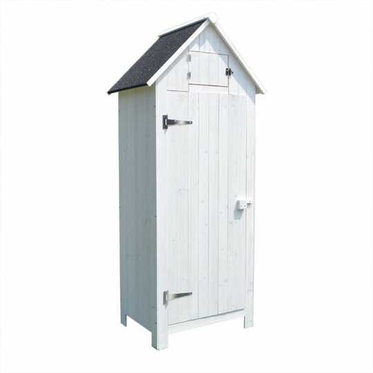 Outdoor Bideford Garden Wooden Storage Cabinet Tool Shed, White - White - Airwave