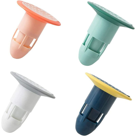 4PCS Shower Floor Drain, 360° Deodorant Floor Drain, Silica Gel Drain Core Anti-Odor, Non-Backflow, Anti-Blocking and Anti-Insects, Suitable for