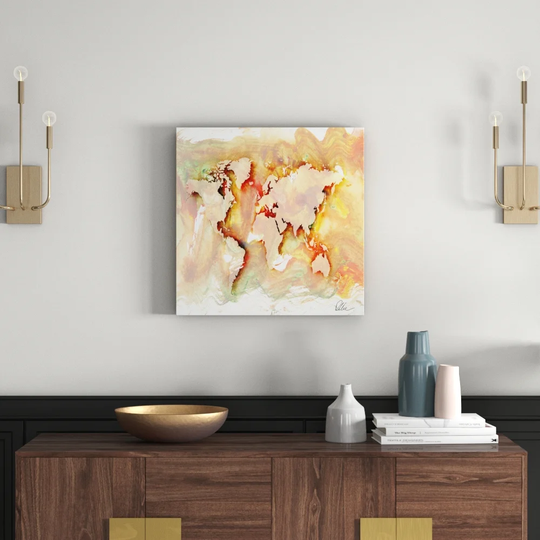 Square World by East Urban Home Art Print Wrapped on Canvas