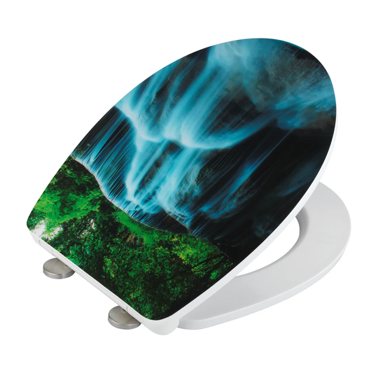 Waterfall Soft Close High Gloss Acrylic Fix Clip Toilet Seat