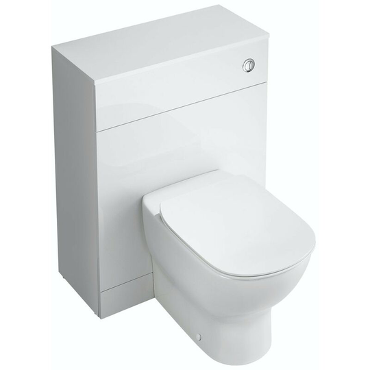 Idealstandard - Ideal Standard Tempo gloss white back to wall unit, concealed cistern, push button and toilet with soft close seat - White