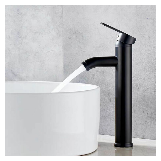 Swyeoot - Washbasin faucet , Bathroom with high sink mixer for sink or bathroom, hot and cold adjustable sink mixer (black)