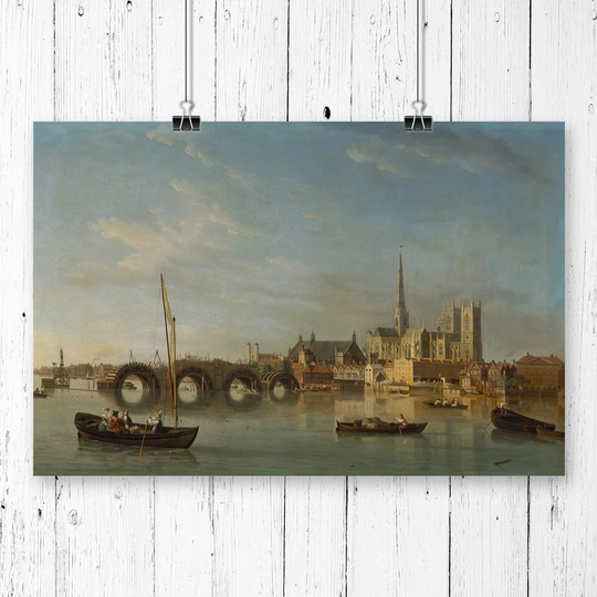 'The Building of Westminster Bridge' by Samuel Scott Painting Print