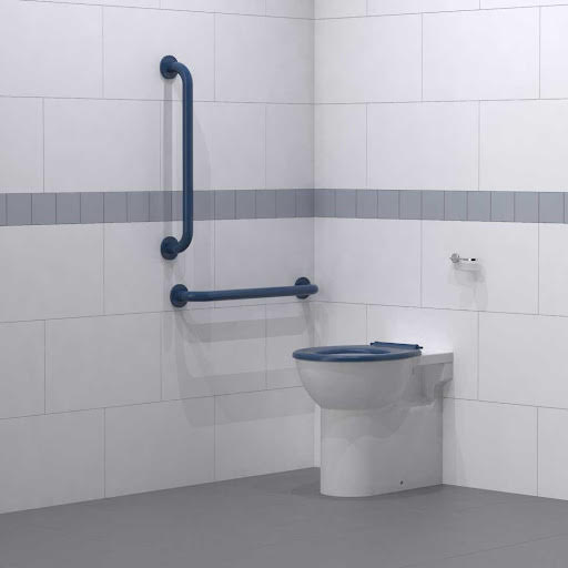 Nymas NymaCARE Back to Wall Ambulant Doc M Toilet Pack with Dark Blue Grab Rails AMBBTWC/DB