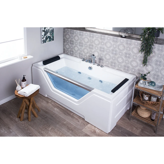 Figy 1700mm x 1700mm Back to Wall Whirlpool Bathtub