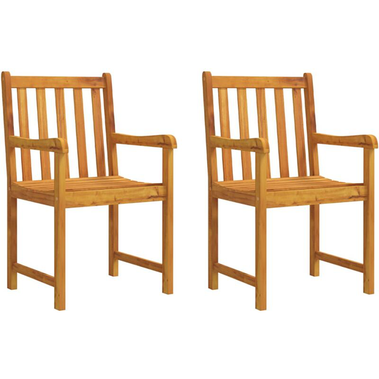 Garden Chairs 2 pcs Solid Acacia Wood Vidaxl Brown
