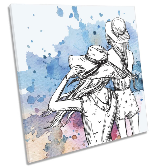 Fashion Sketch Watercolour - Wrapped Canvas Painting
