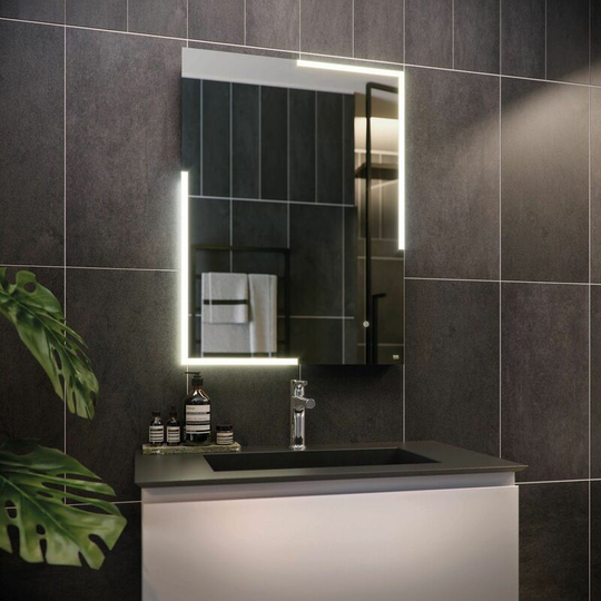 Rak Citrine led Bathroom Mirror Demister Anti-fog Shaver Socket IP44 800 x 600mm - Silver