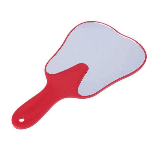 Betterlife Size Dental Mirror - Mouth Mirror - Dental Inspection Mirror - 1pcs Plastic Handle (Red)